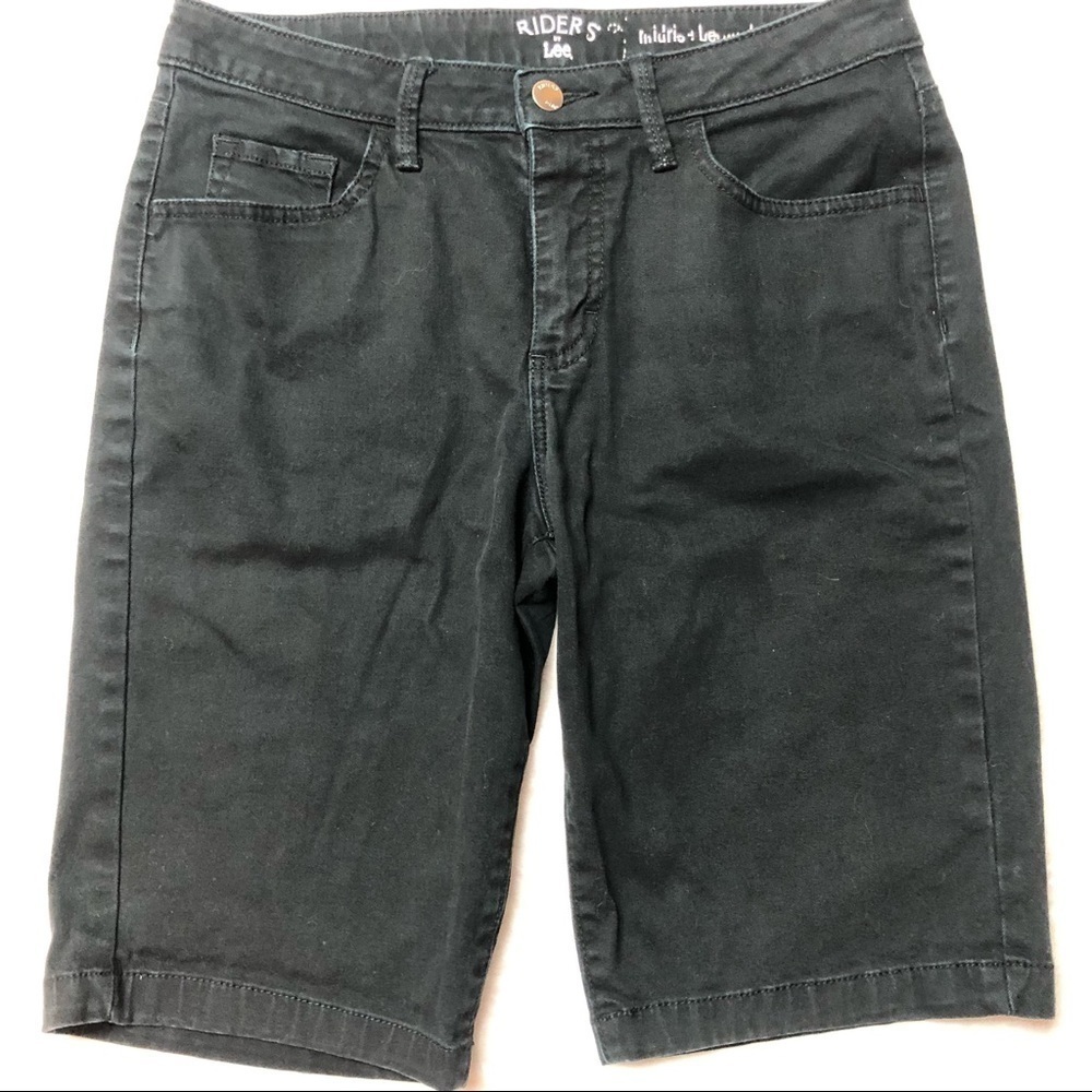 Lee Riders Black Denim Midrise Bermuda Shorts